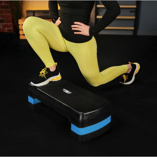 Степ платформа  Trex Sport TX-030AS 3-уровневая черно-голубая - фото №5